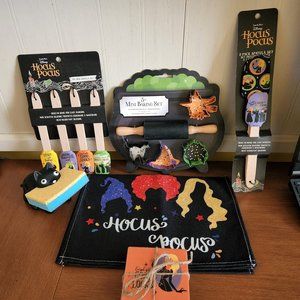 Hocus Pocus 6 pc Kitchen set with 72" Table Runner and Ceramic Coasters NEW